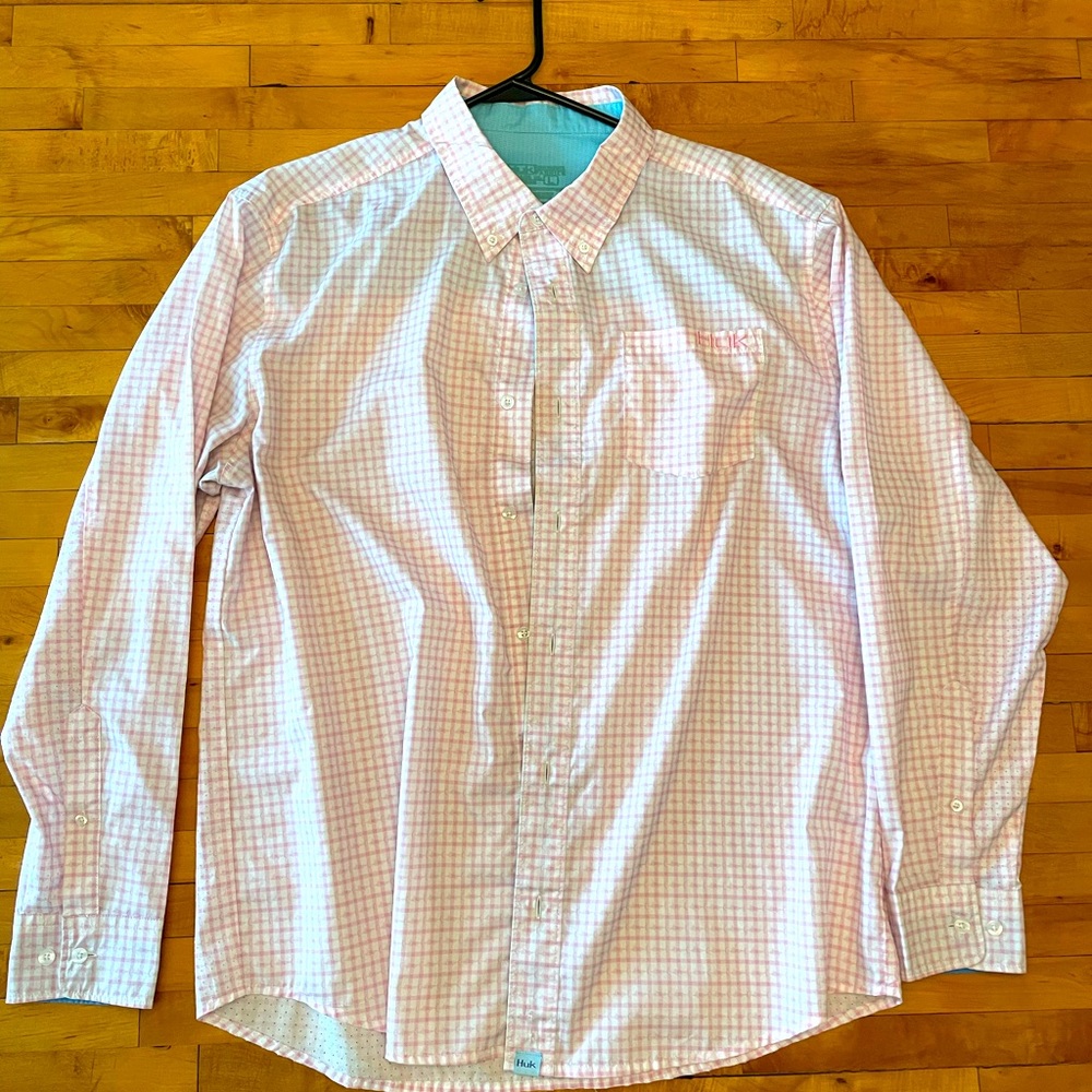 Huk Pink Buttoned Down Casual Shirt